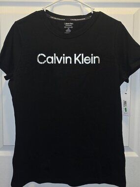 Calvin Klein Performance T-Shirt Black Logo Tee New Size S M L